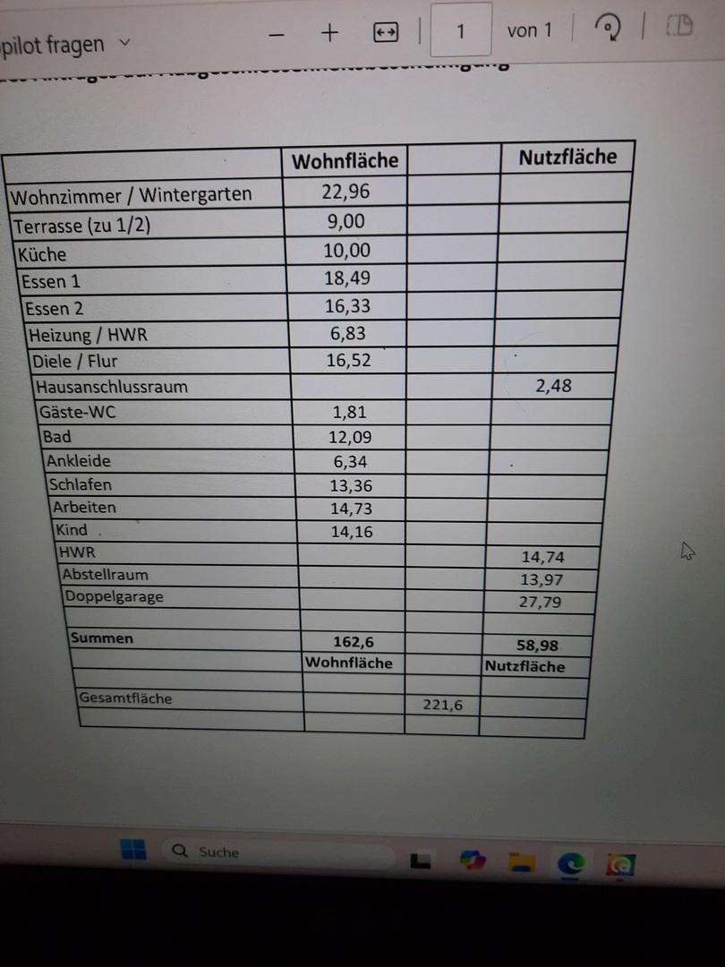 Wohn und Nutzfläche