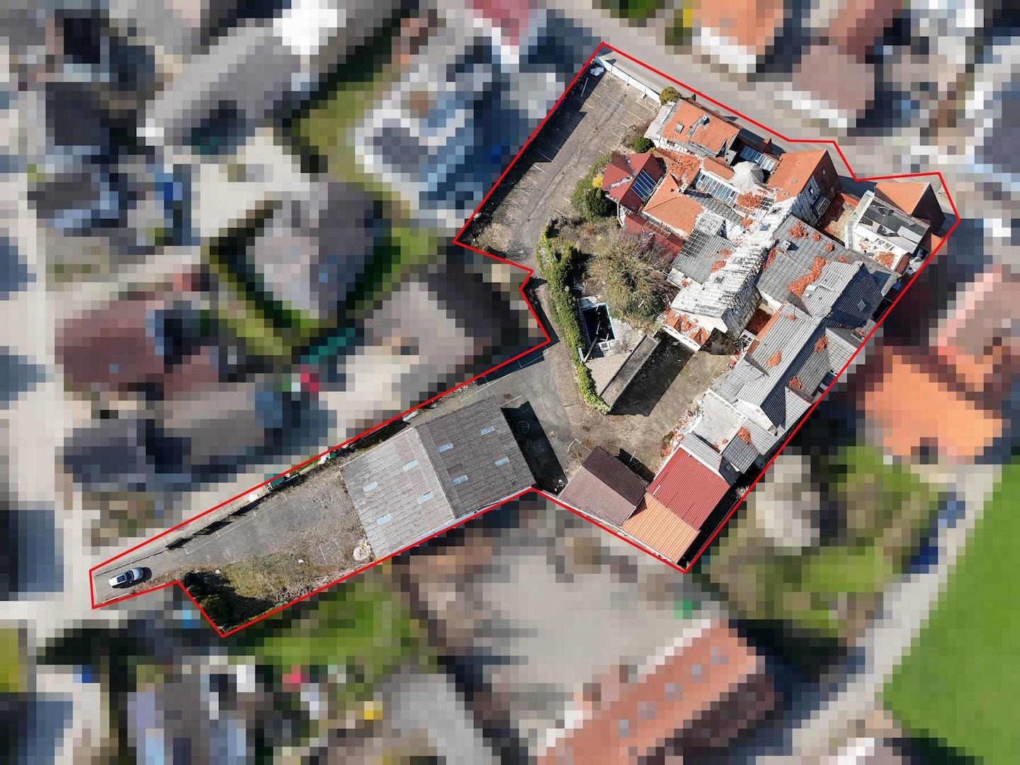 Drohnenansicht umrandet