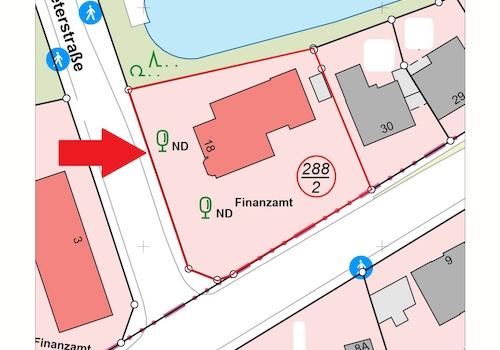 Auszug aus der Liegenschaftskarte bearbeitet (unmaßstäblich)