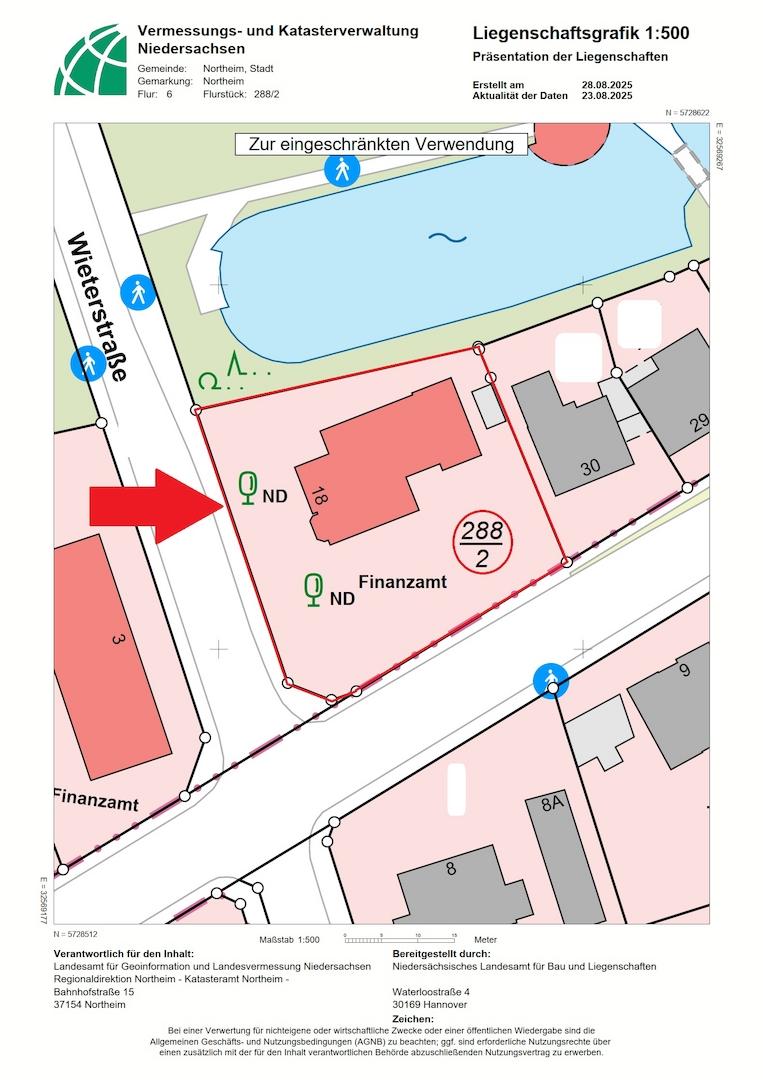 Auszug aus der Liegenschaftskarte bearbeitet (unmaßstäblich)