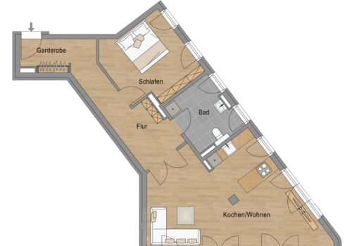 Konstantin21_Grundriss_WE1_20Nordpfeil