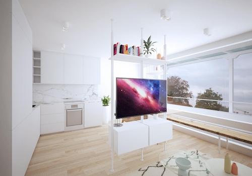 Küche mit Raumtrenner