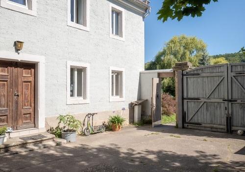 Hof-Haustür-Tor-Vorgarten-Blauberg