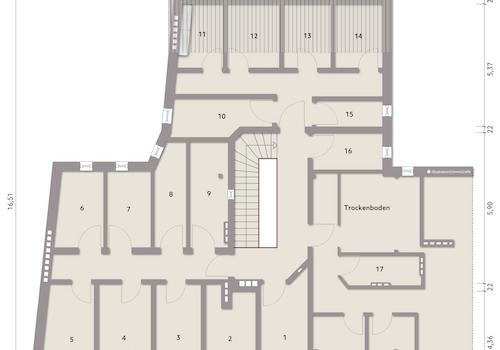 Grundriss Dachboden Nr. 11