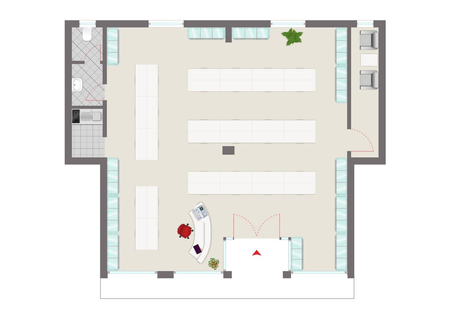 Grundriss Ladengeschäft