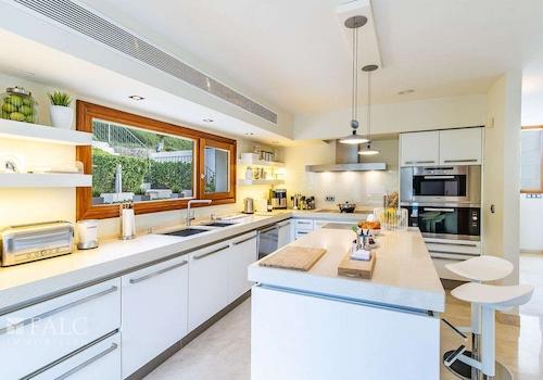 Küche mit großzügigem Arbeitsbereich