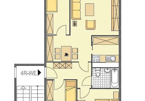 Grundriss Zeulsdorfer Straße 29 5.OG rechts 4-RWE möbliert
