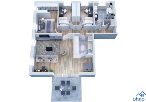 Beispiel der 4-Zimmer Woh.