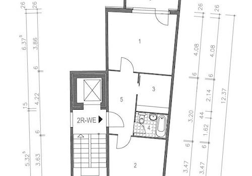 Ahornstraße 9 2-RWE EG-5.OG Grundriss vermaßt