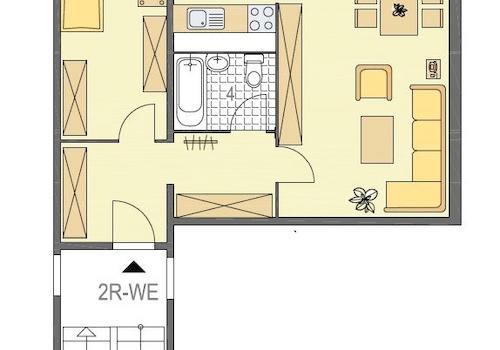 5.OG, Grundriss möbliert