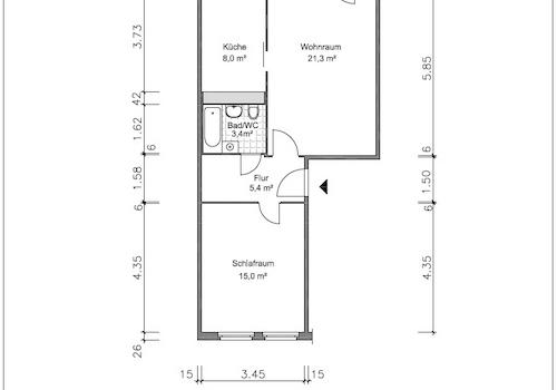 Grundriss mit Maßen