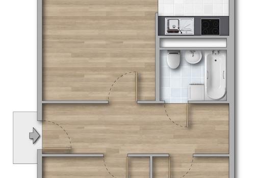 3-RWE 69m² 5-Geschosser Bad hinten