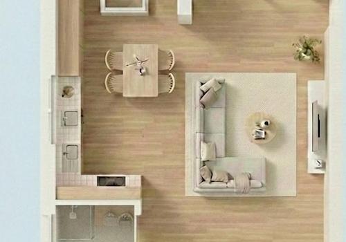 Grundriss mit Einrichtungsbsp