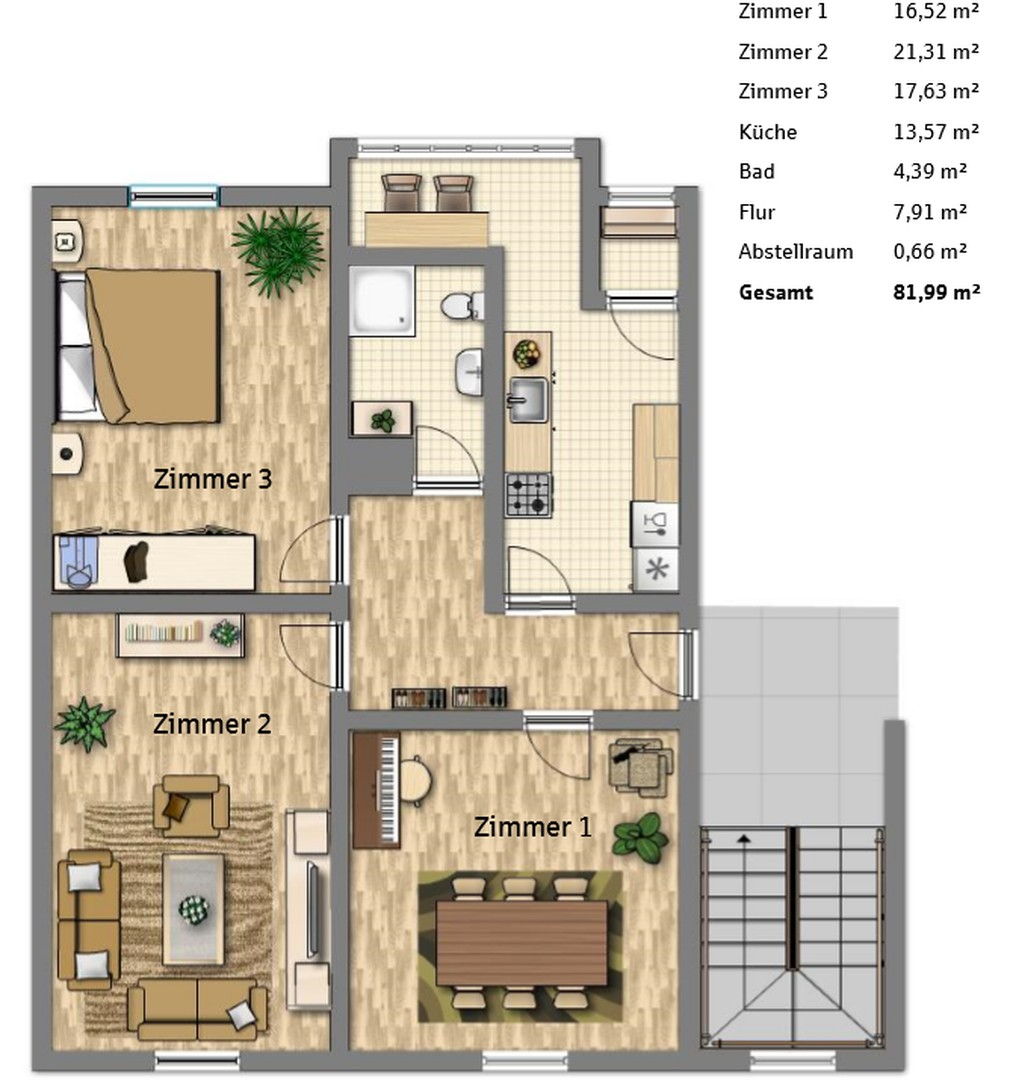 Grundriss 3-Zi-82QM EG