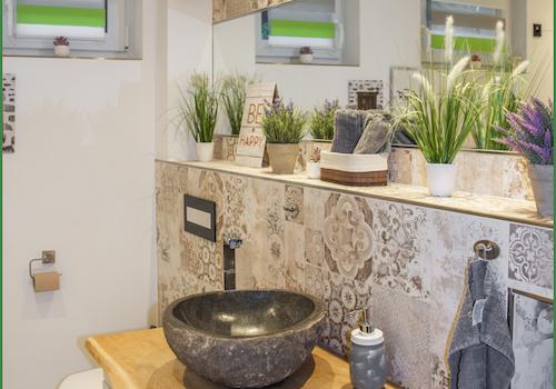 Schickes Waschbecken im Untergeschoss
