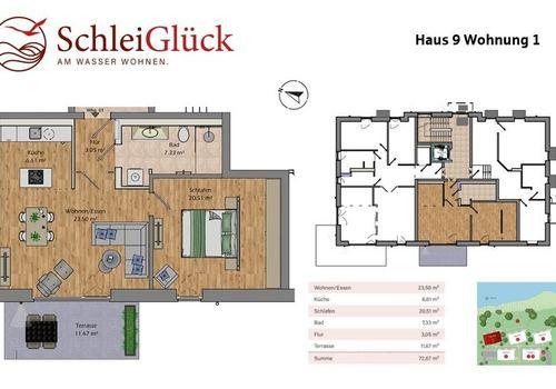 Grundriss und Lage Wohnung 1