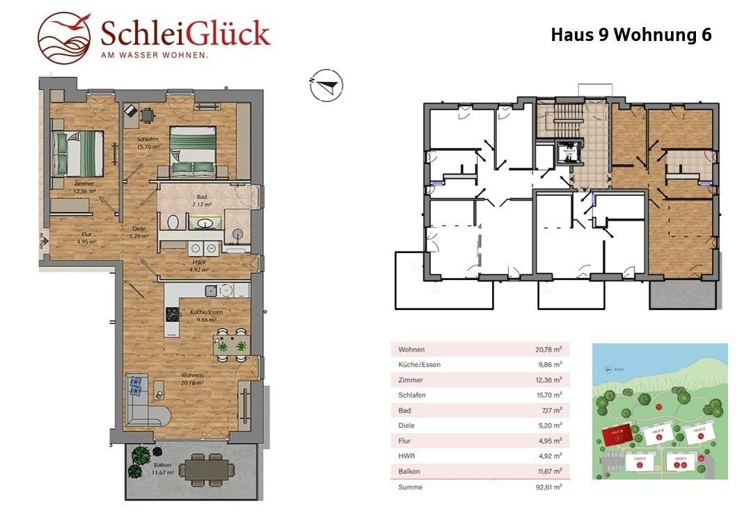 Grundriss und Lage Wohnung 6