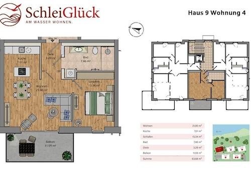 Grundriss und Lage Wohnung 4