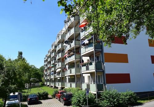 Hausansicht Balkone