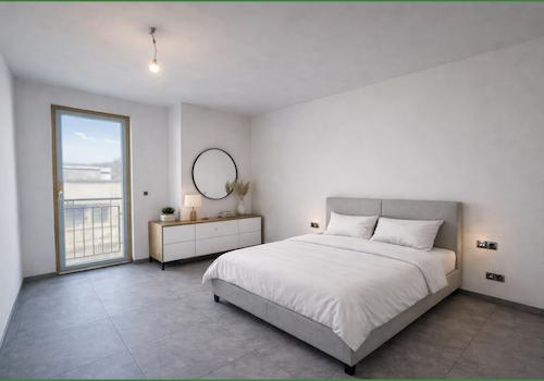 Schlafzimmer möbliert - KI generiert