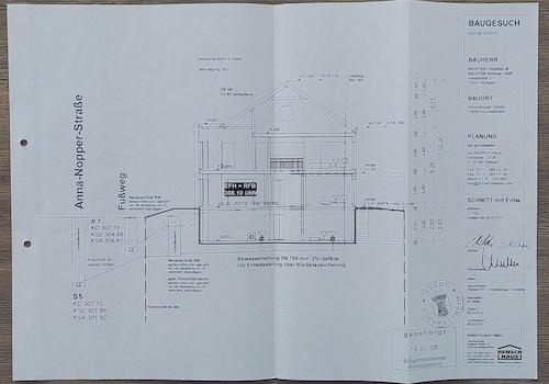 Schnitt mit Entwässerung