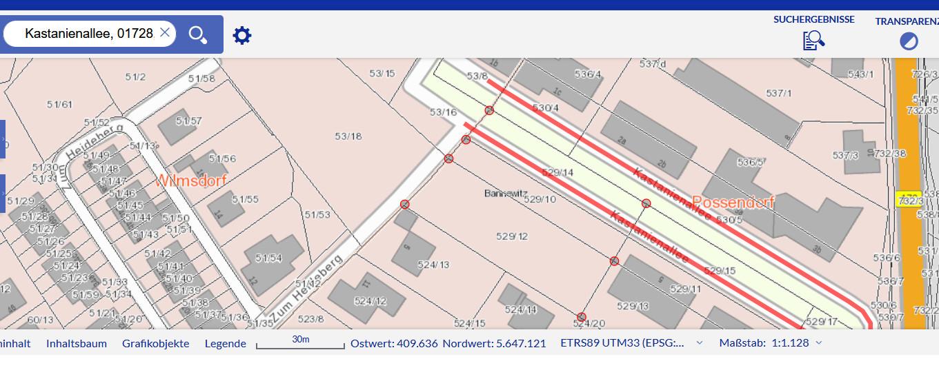 Flurkarte Kastanienallee