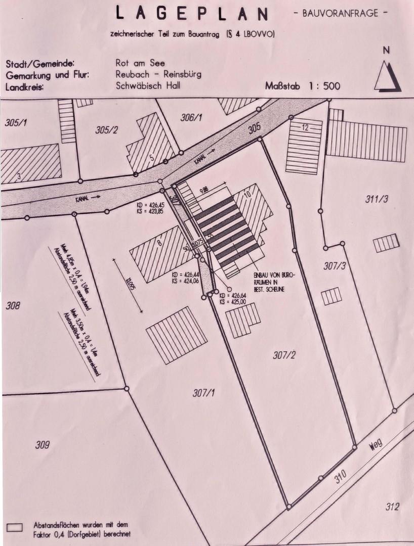 Lageplan Baugesuch