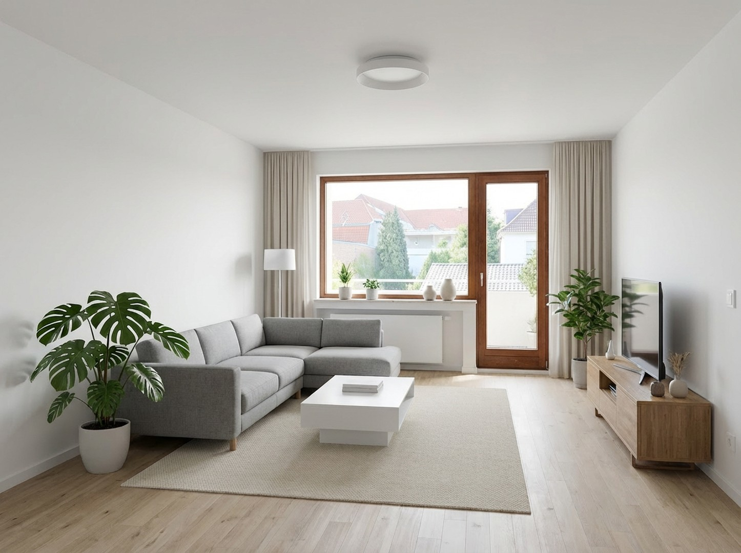 Wohnzimmer mit KI eingerichtet