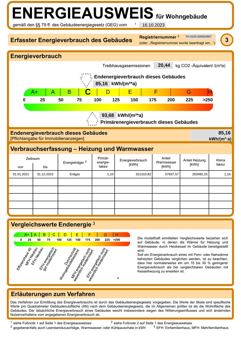 Energieausweis (Auszug)