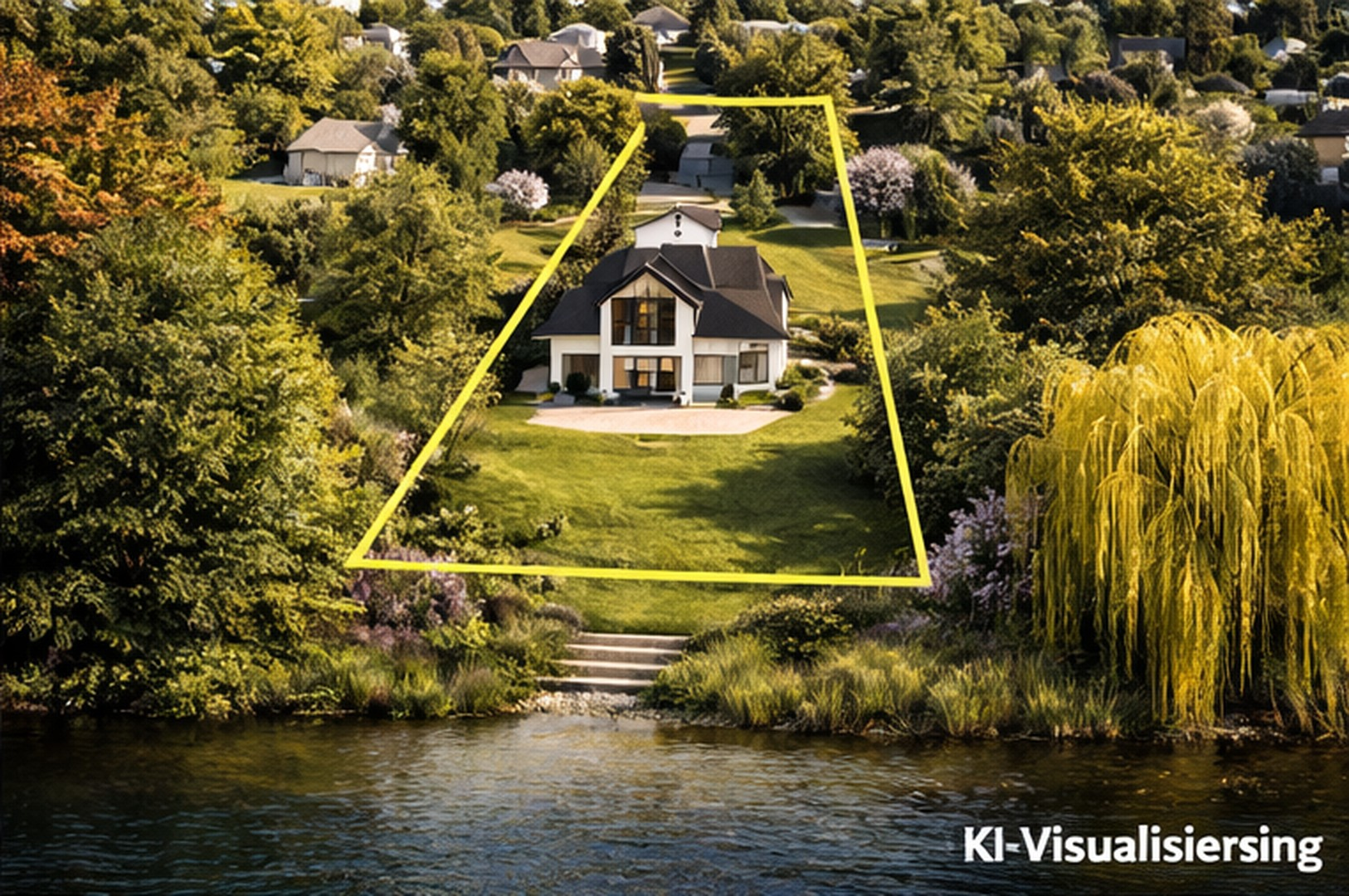 KI-Visualisierung Bebauung See