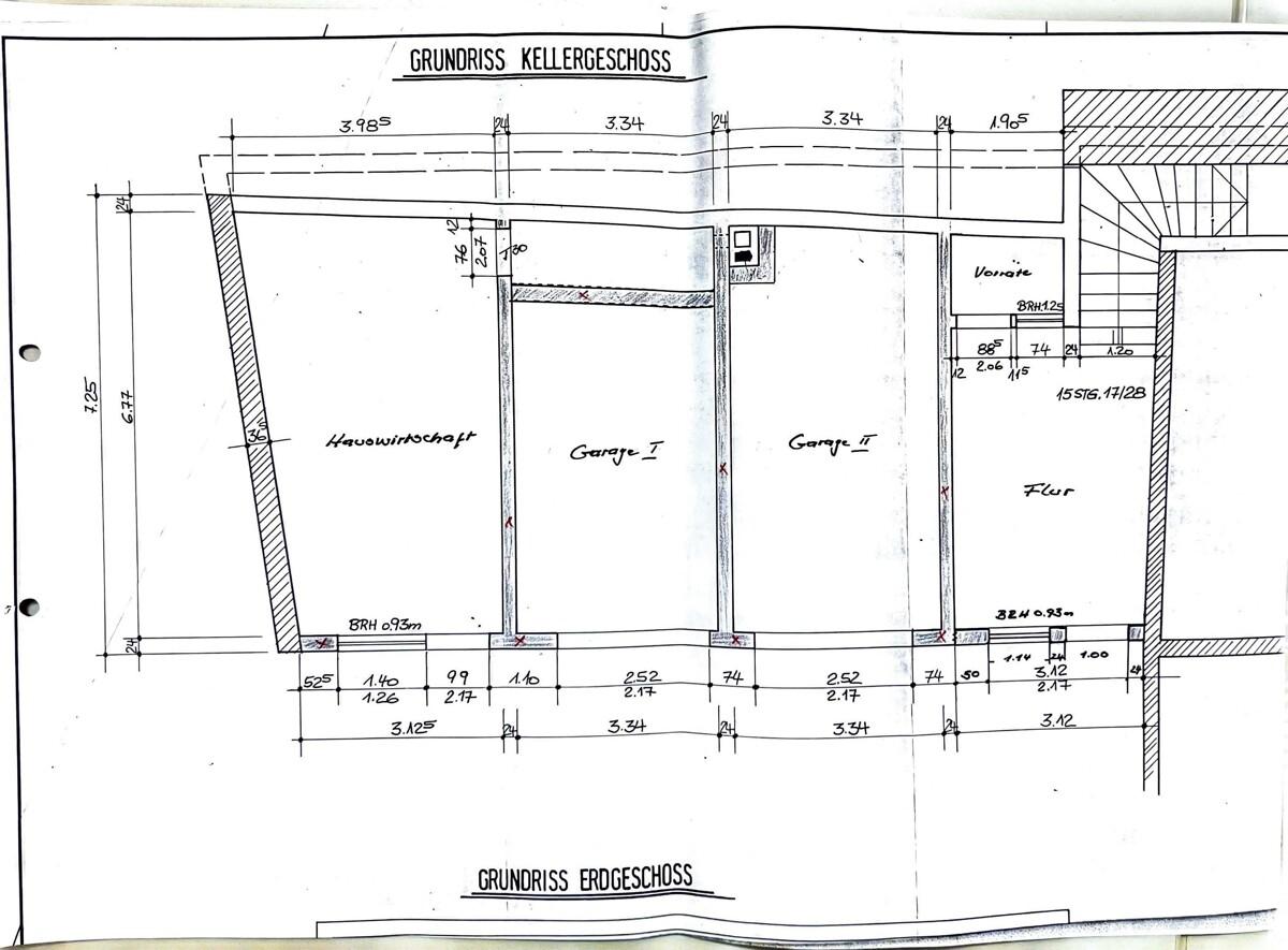 Grundriss Kellergeschoss Hinterhaus Garagen