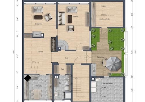 Grundriss untere Etage