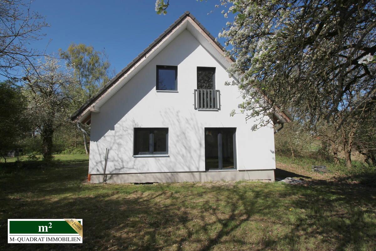Gartenseite Hausfront mit Teilkeller für Heizungsanlage