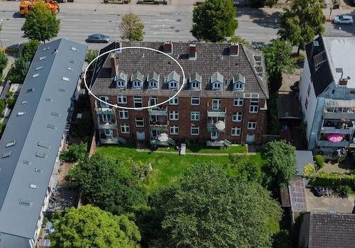 Luftbild mit Markierung