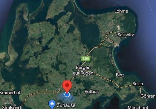 Lage auf der Insel Rügen