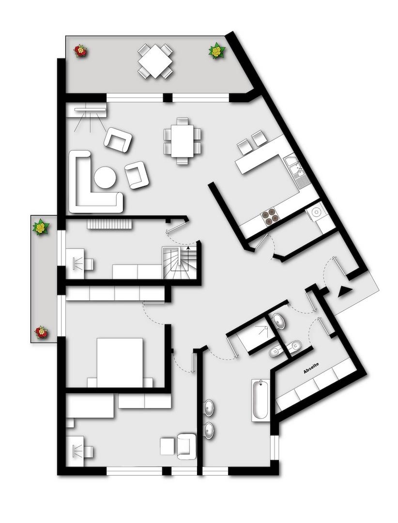 Grundriss (nicht maßstabsgetreu)