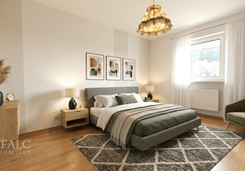 Schlafzimmer virtuell möbliert
