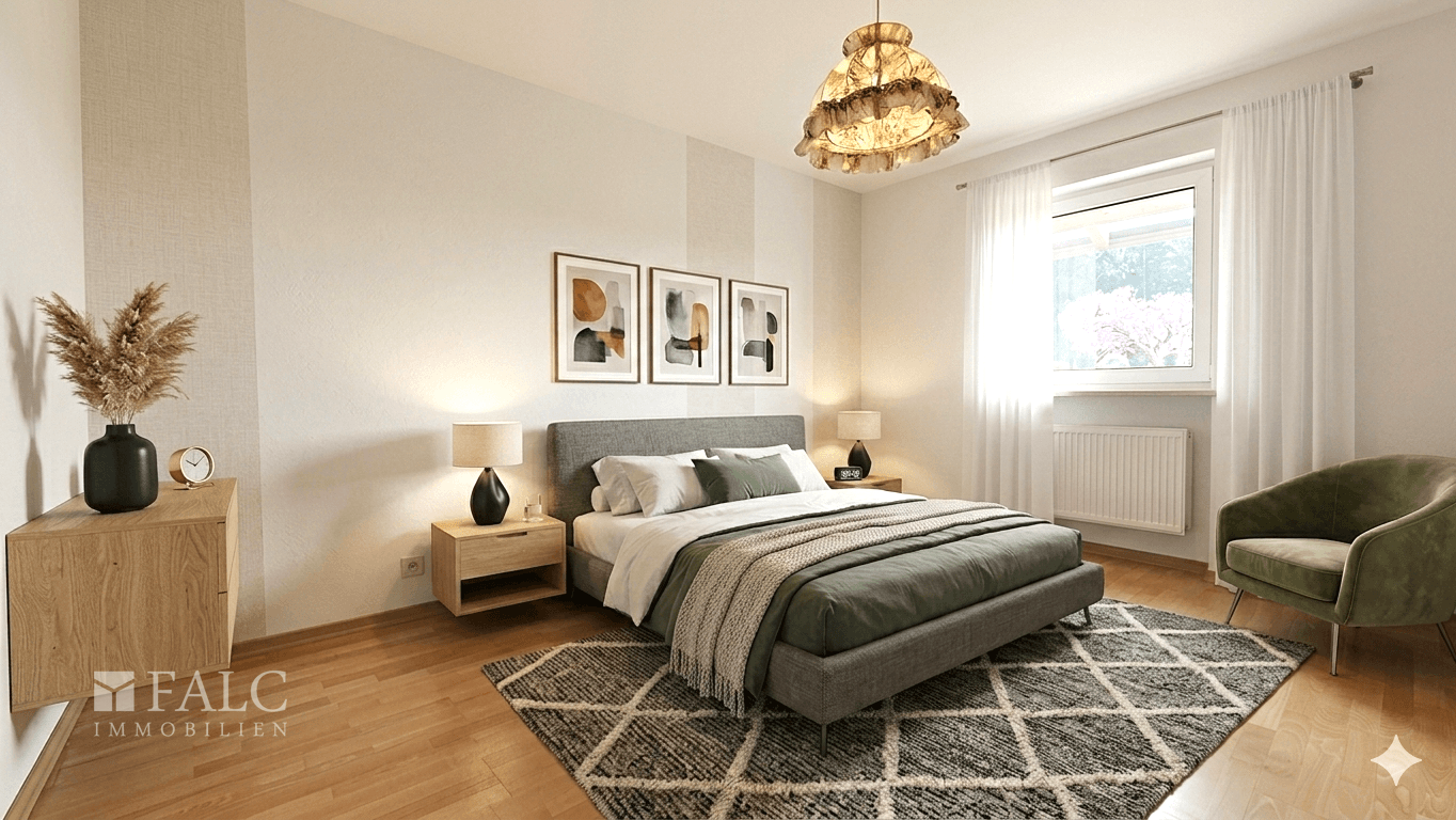 Schlafzimmer virtuell möbliert
