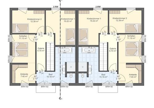 Grundriss Doppelhaus Großziethen OG