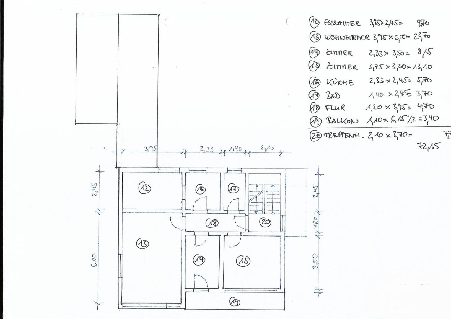 Skizze Grundriss 1.OG