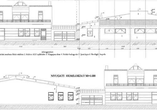 Plan Ansicht mit Anbau