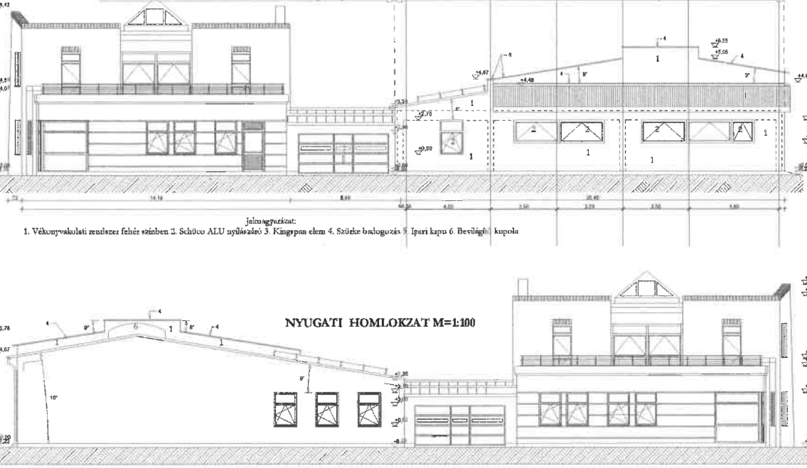 Plan Ansicht mit Anbau