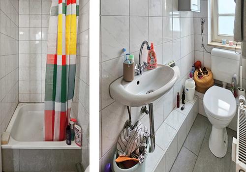 Badezimmer mit Dusche und WC