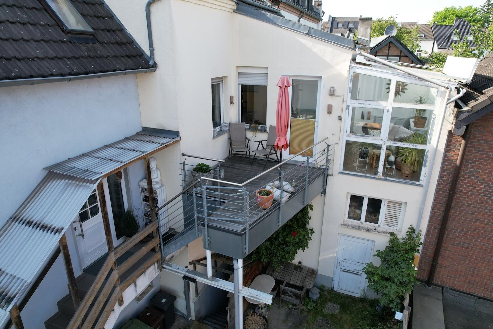 Rückansicht-Balkon