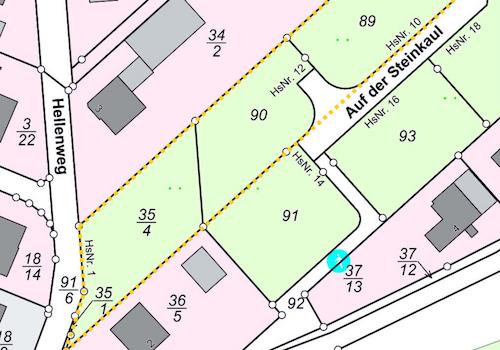 Lageplan einmarkiert