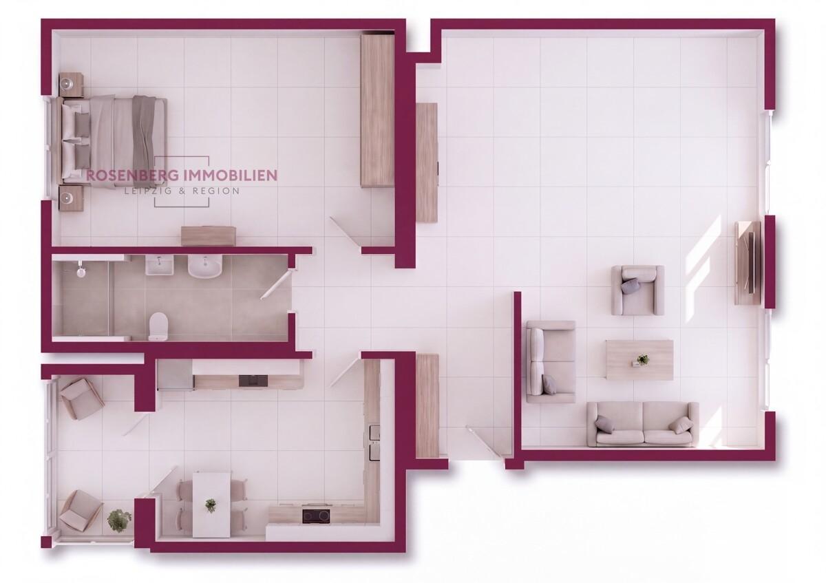 Immobilie in Leipzig/Sellerhausen-Stünz zu vermieten_2-Raum_Grundriss