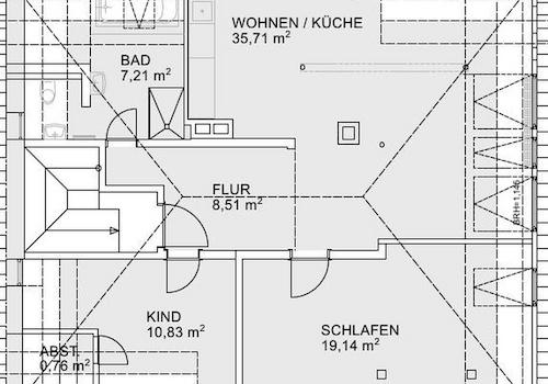 Grundriss Einliegerwohnung DG