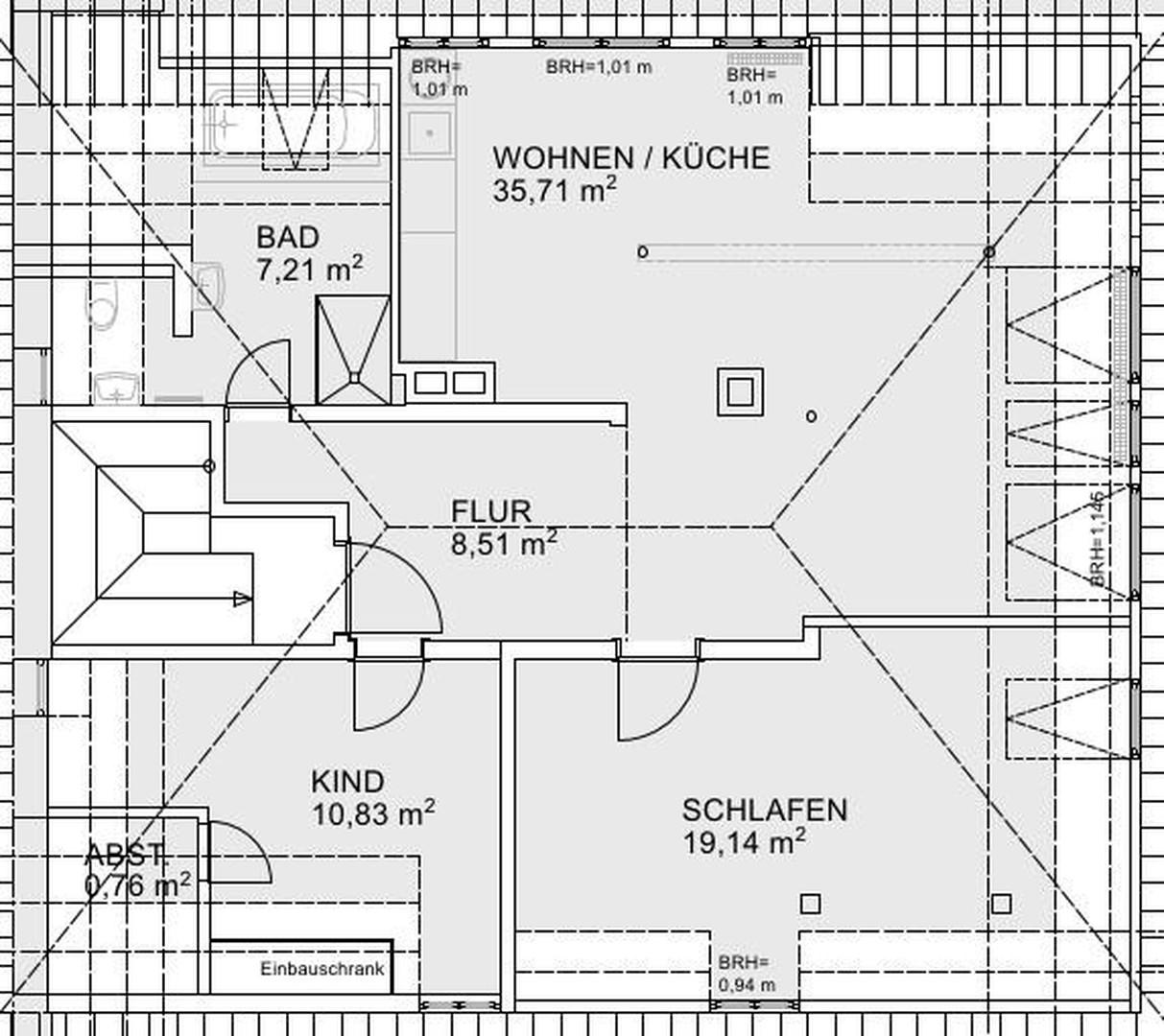 Grundriss Einliegerwohnung DG