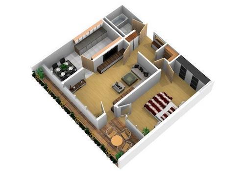 Grundriss mit Möbeln