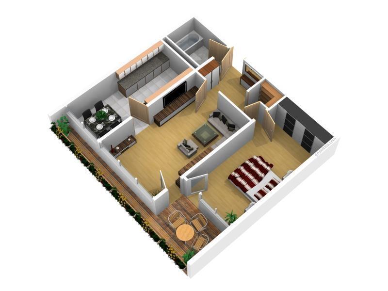 Grundriss mit Möbeln